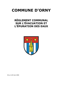 RÈGLEMENT COMMUNAL SUR L’ÉVACUATION ET L’ÉPURATION DES EAUX